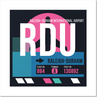 Raleigh-Durham (RDU) Airport // Sunset Baggage Tag Posters and Art